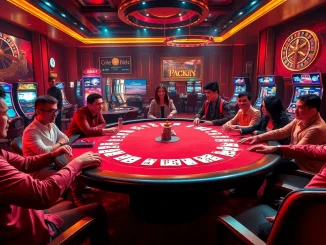 Experience the thrill of gambling at 8day.cn.com with an exciting poker game scene.