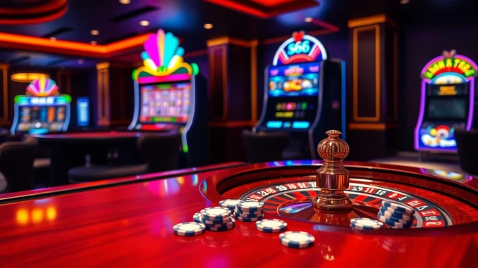 Experience thrilling gameplay at s666 casino with vibrant roulette wheels and exciting poker chips.