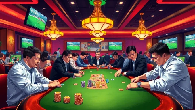 Experience thrilling gameplay at Luong Son casino with engaging poker sessions and vibrant atmosphere.